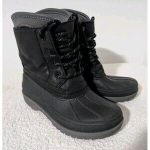 Sperry Rainboots Harbor Boot Kids Boys Waterproof Sz 13 Pull On Black Duck